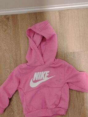 Nike Pink Kids Hoodie with White Logo